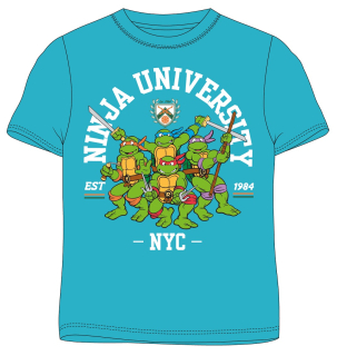 Tyrkysové tričko s krátkým rukávem Želvy Ninja - Ninja University