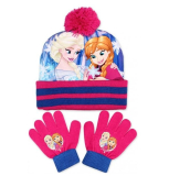 Čepice a rukavice Frozen - modro-růžová