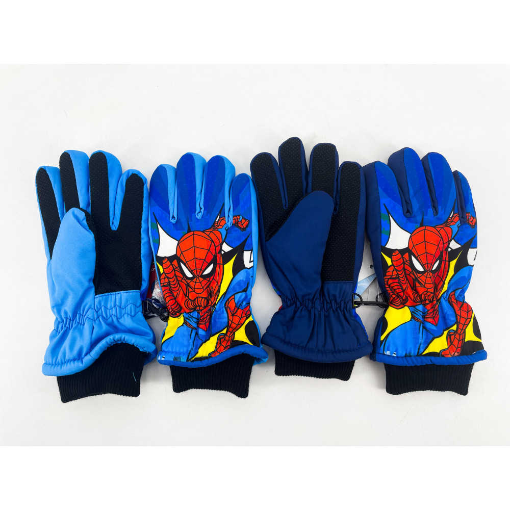 Prstové zimní rukavice Spiderman - světle modré