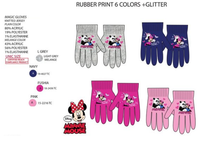 Úpletové rukavice Minnie - 4 barvy na výběr