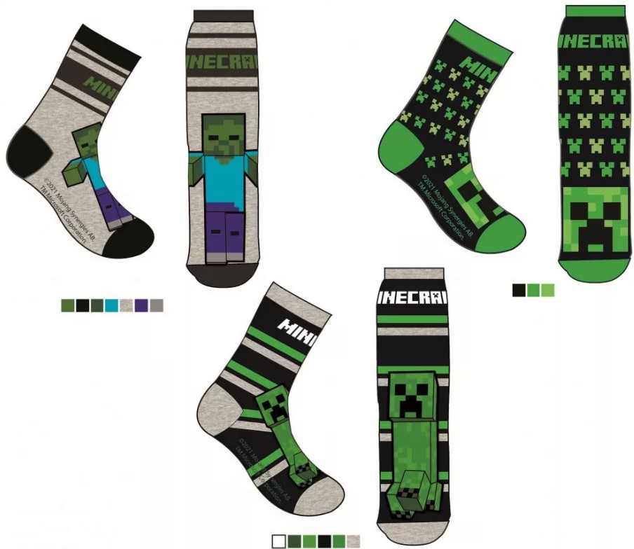 Ponožky Minecraft - 3 páry