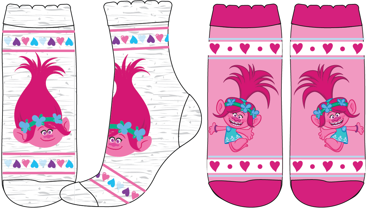 Ponožky Trollové - Poppy - BALENÍ 12 PÁRŮ