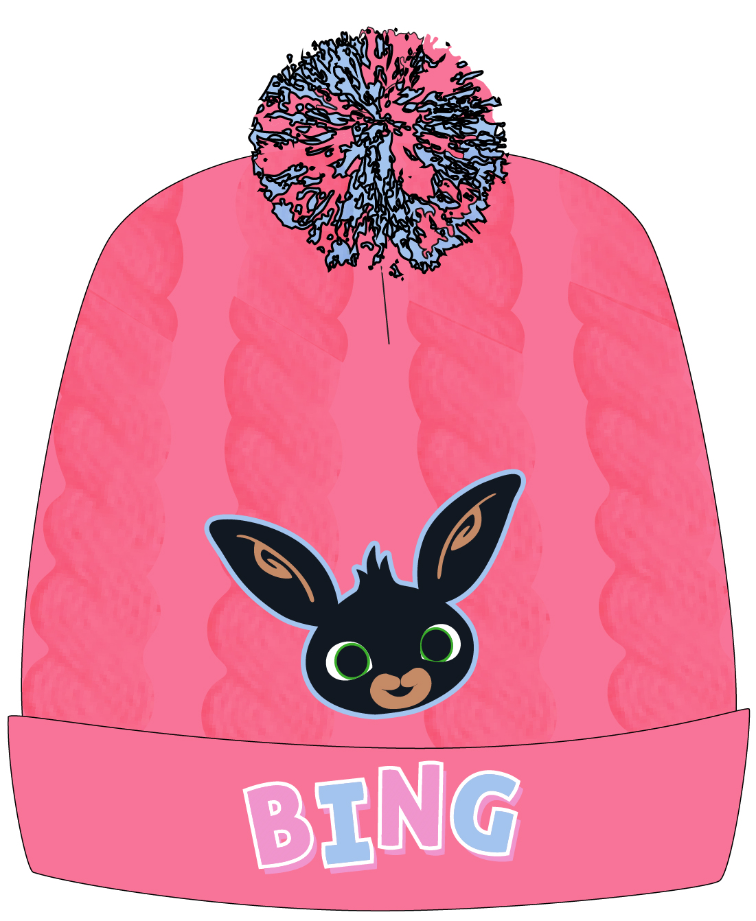 Růžová zimní čepice Zajíček Bing