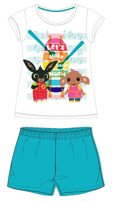 Dívčí krátké pyžamo Zajíček Bing - tyrkysové 