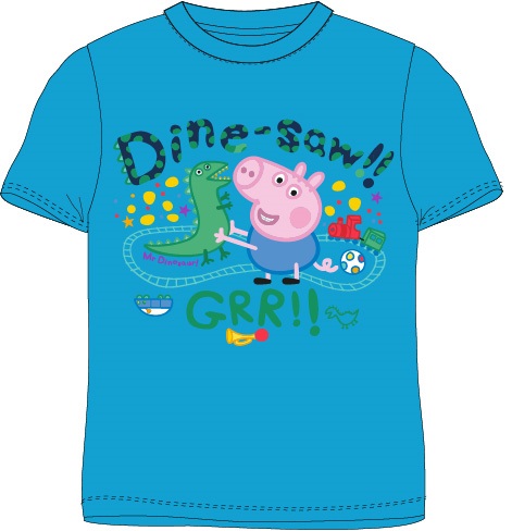 Modré chlapecké tričko Peppa Pig George Dino-saw - BALENÍ 5 KS