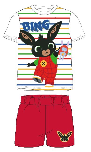 Chlapecké krátké pyžamo Bing Stripe - bílo-červené