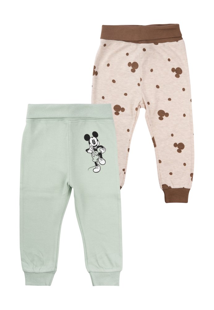 Tepláčky Mickey Mouse Baby - zelené, hnědé - dvojbalení