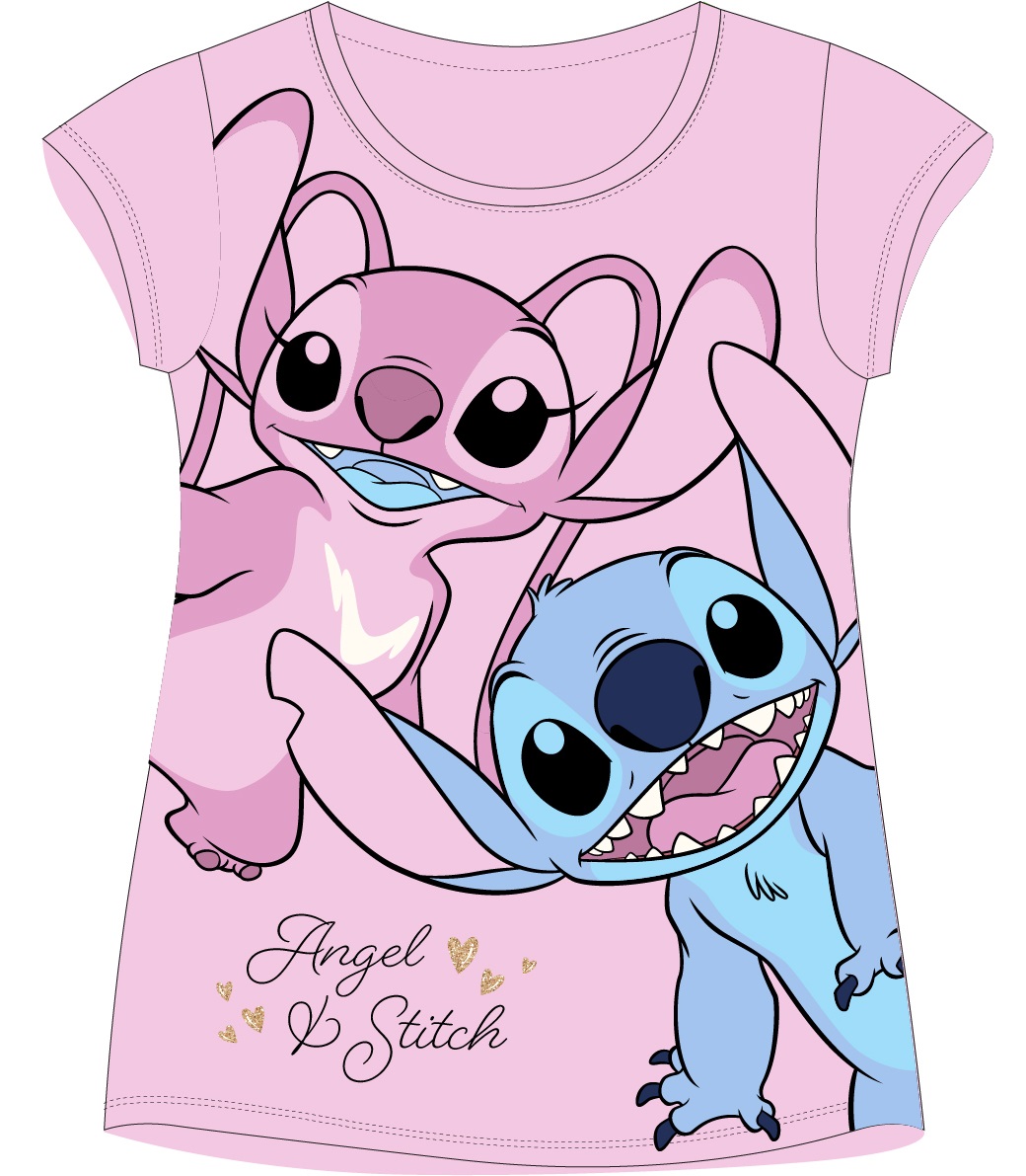 Tričko Lilo & Stitch Angel - růžové