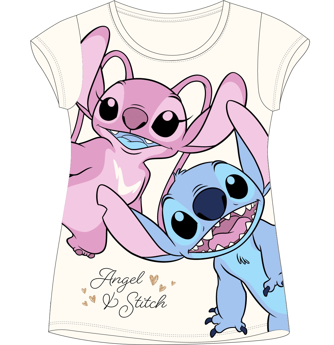 Tričko Lilo & Stitch Angel - vanilkově žluté - BALENÍ 6 KS