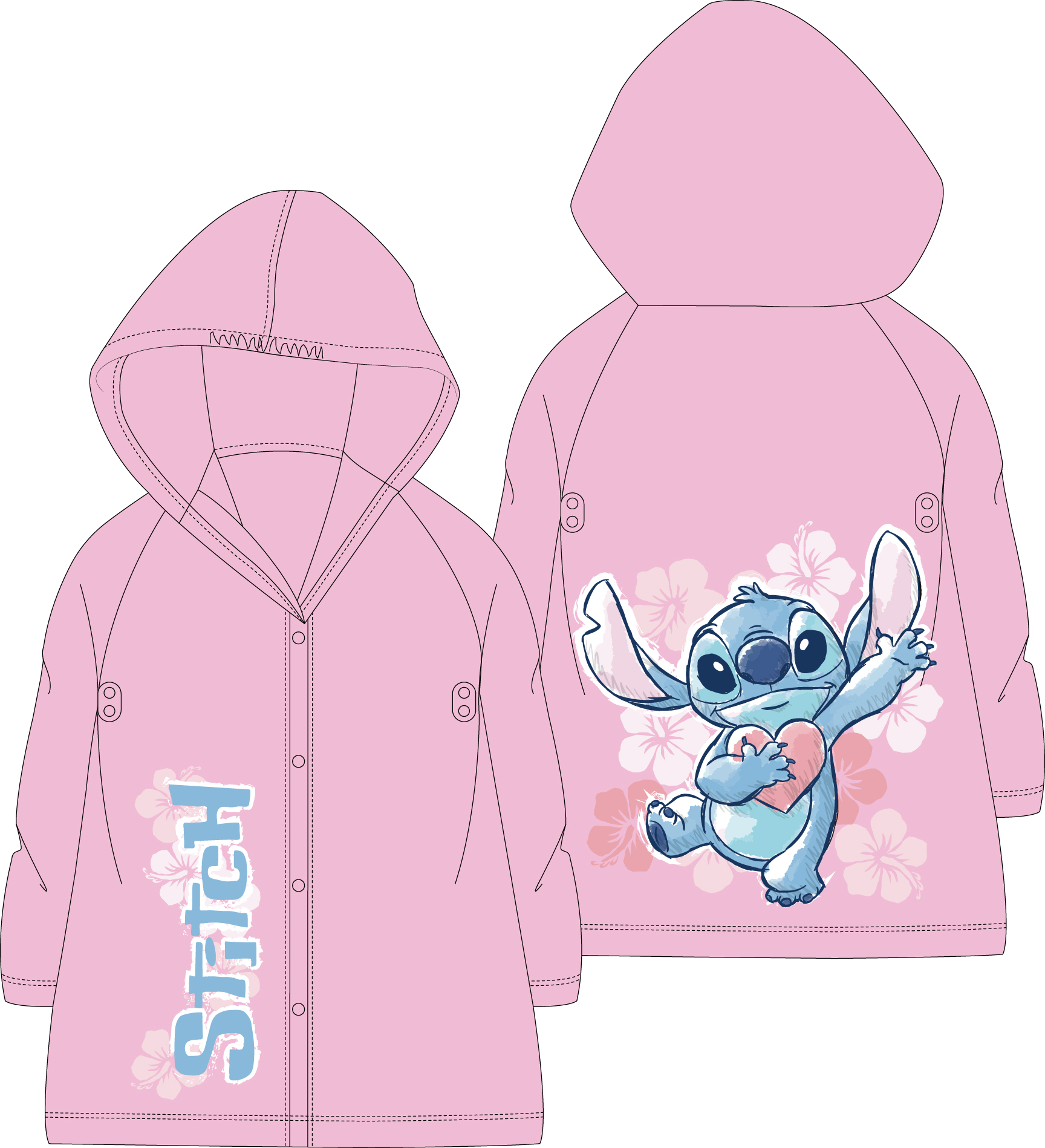 Růžová pláštěnka Lilo & Stitch