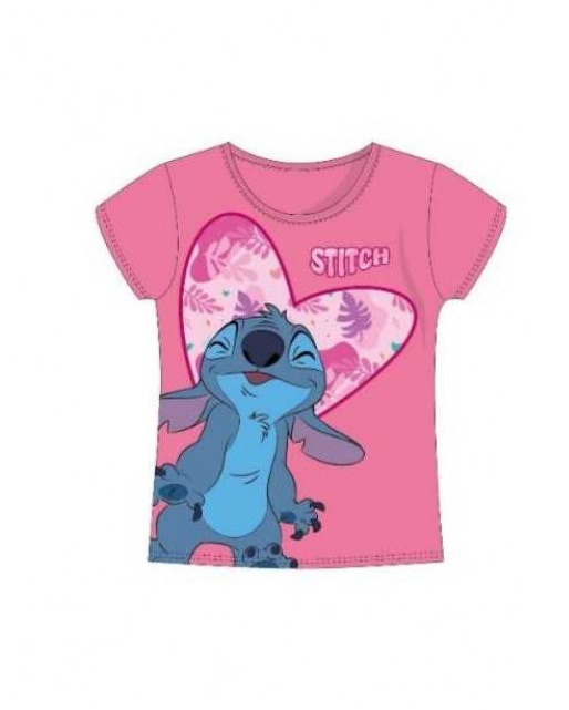 Tričko Lilo & Stitch Heart - tmavě růžové