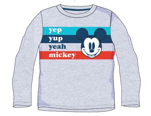 Tričko Mickey Mouse, dlouhý rukáv - šedé
