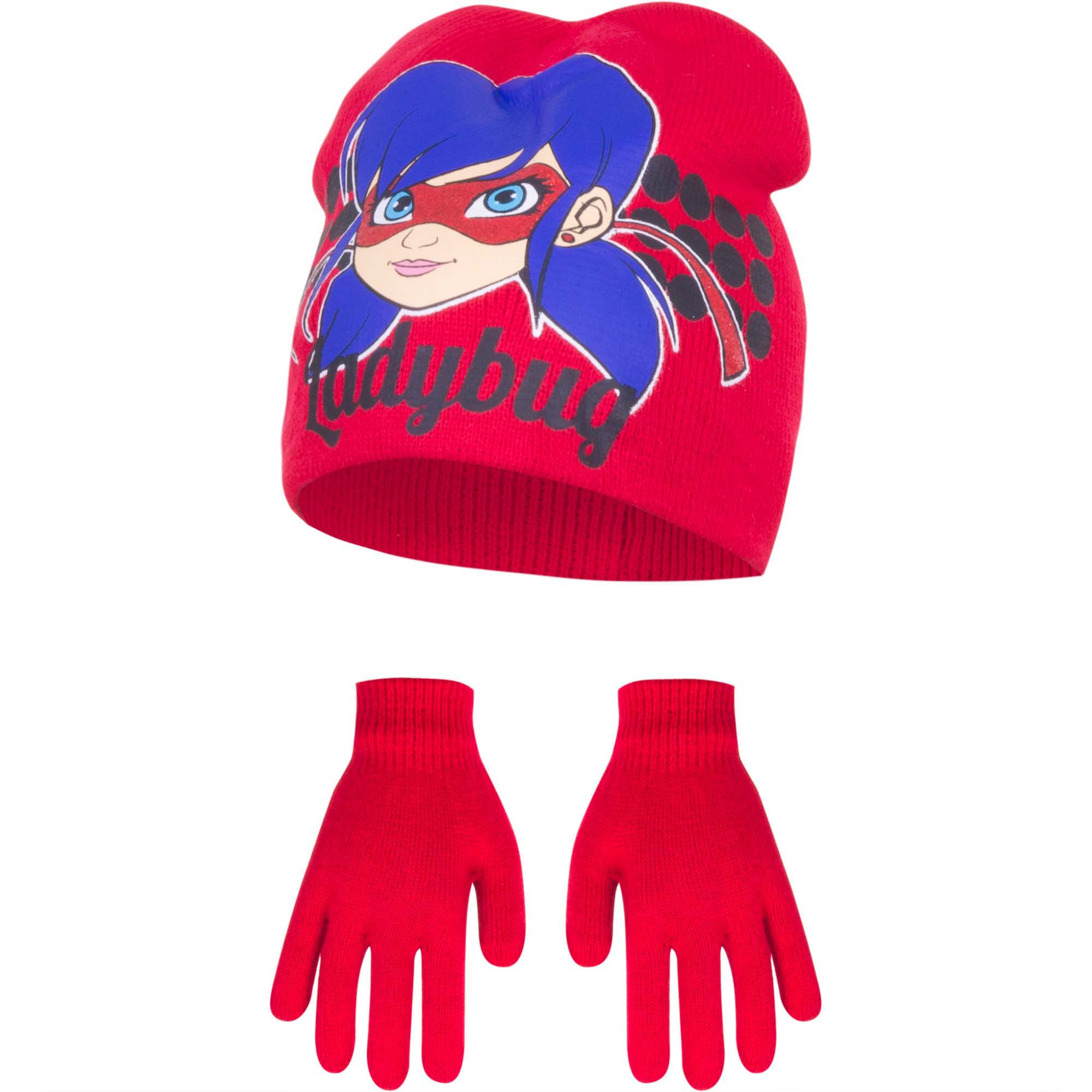 Čepice a rukavice Kouzelná Beruška - červené