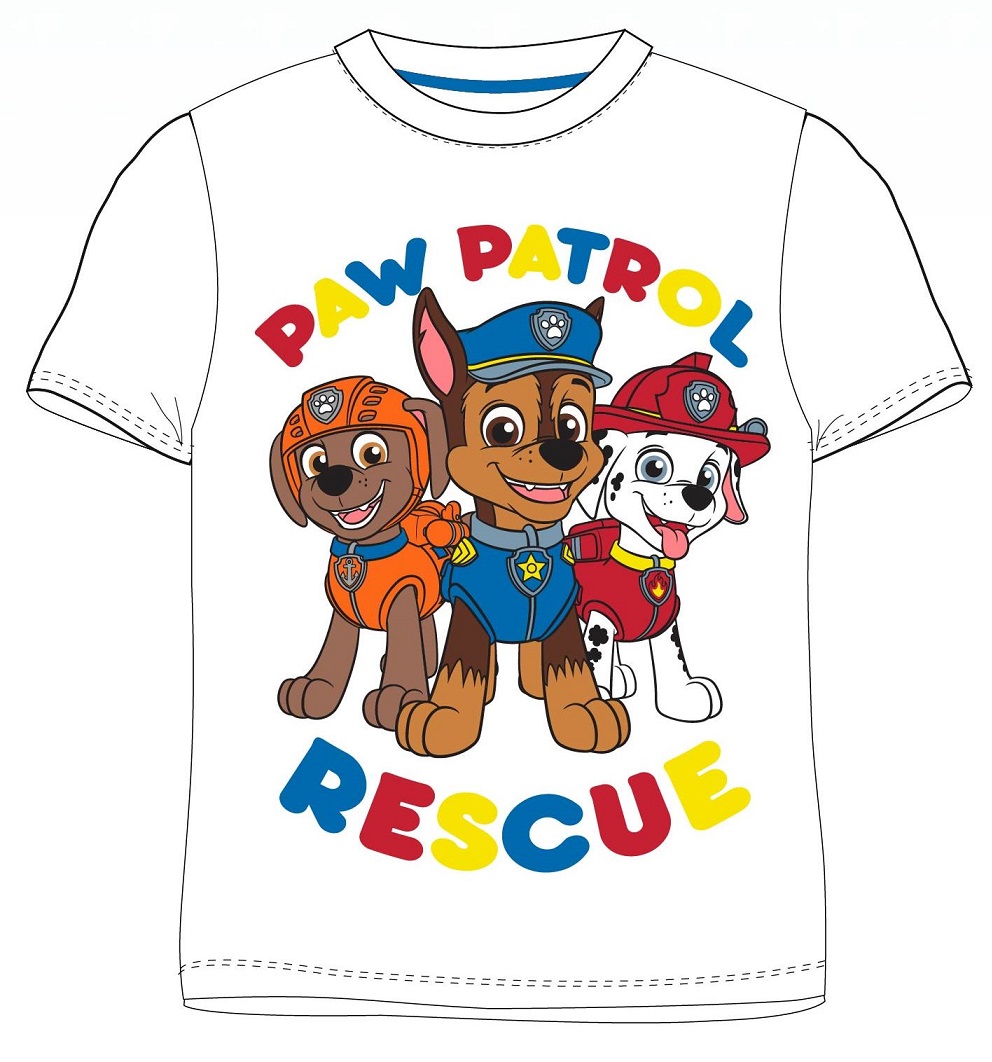Tričko Tlapková Patrola Rescue, bílé