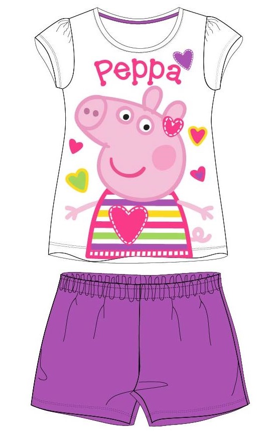 Letní pyžamo Peppa Pig Heart - fialové