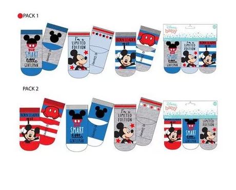 Ponožky Mickey Mouse Baby - 3 páry