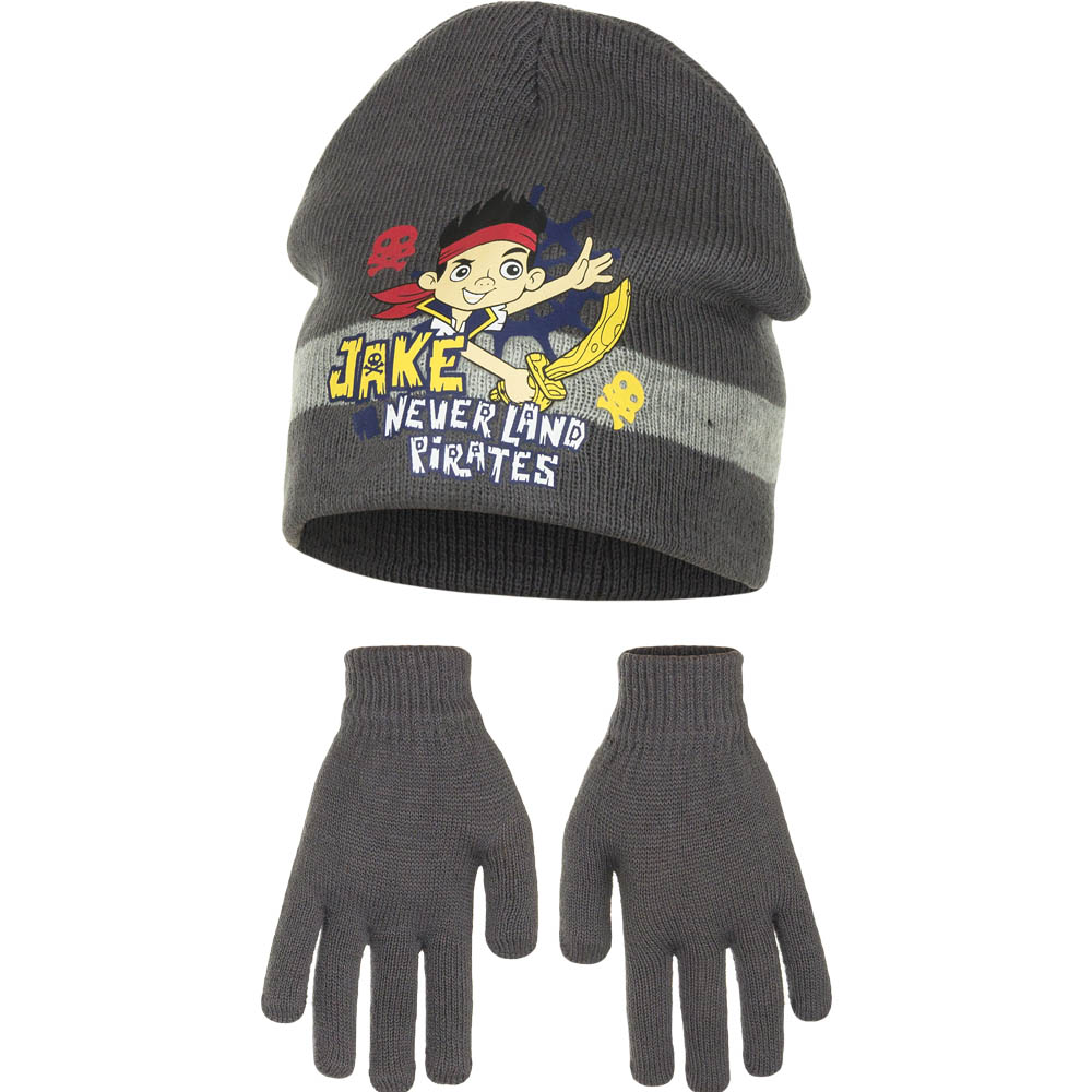 Čepice a rukavice Jake Pirát - šedá