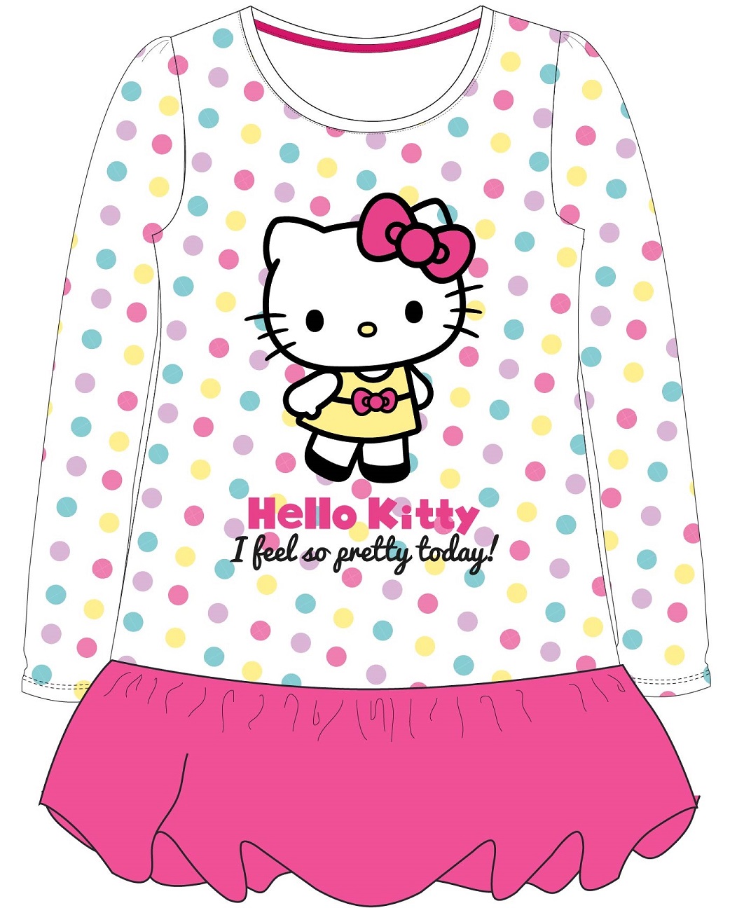 Puntíkaté šaty Hello Kitty - růžové