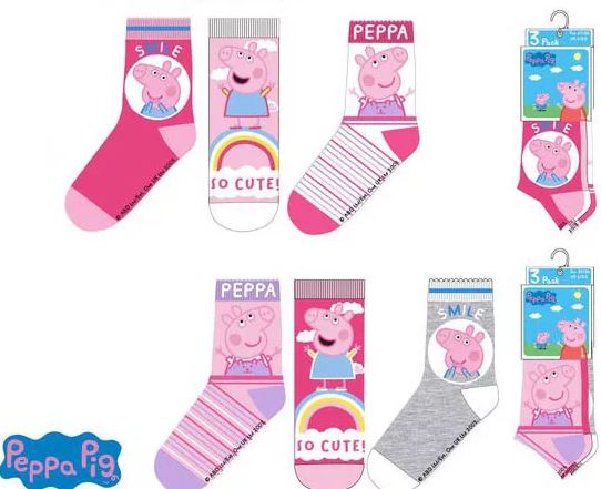 Ponožky Peppa Pig - 3 páry