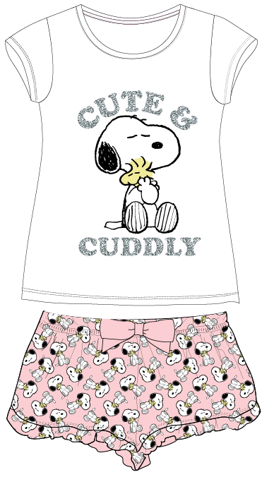 Pyžamo Snoopy Junior - bílo-růžové