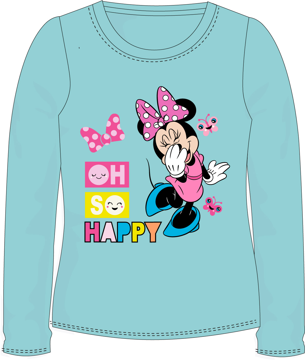 Tyrkysové tričko Minnie Happy