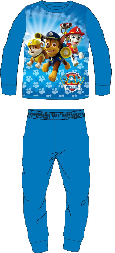 Zimní chlapecké flísové pyžamo Tlapková Patrola - modré