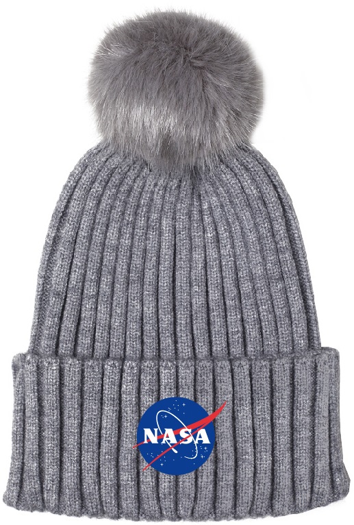 Šedá zimní čepice NASA