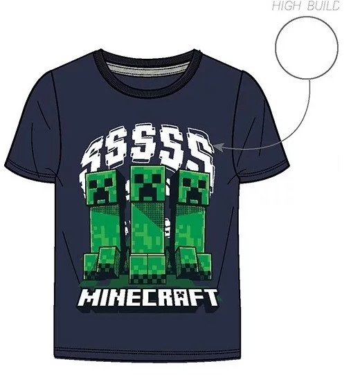 Tričko Minecraft krátký rukáv - modré SSSSS