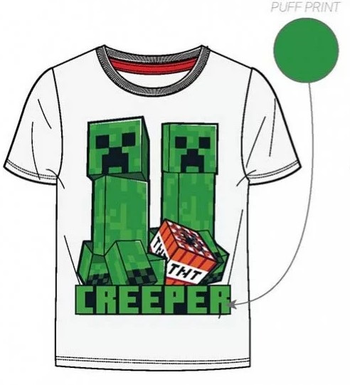 Bílé tričko Minecraft Creeper KR - BALENÍ 5 KS