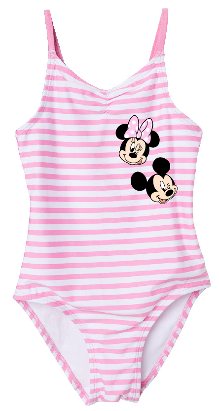 Celkové plavky Minnie & Mickey Pink Stripe