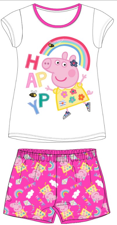Letní pyžamo Peppa Pig - bílo-růžové