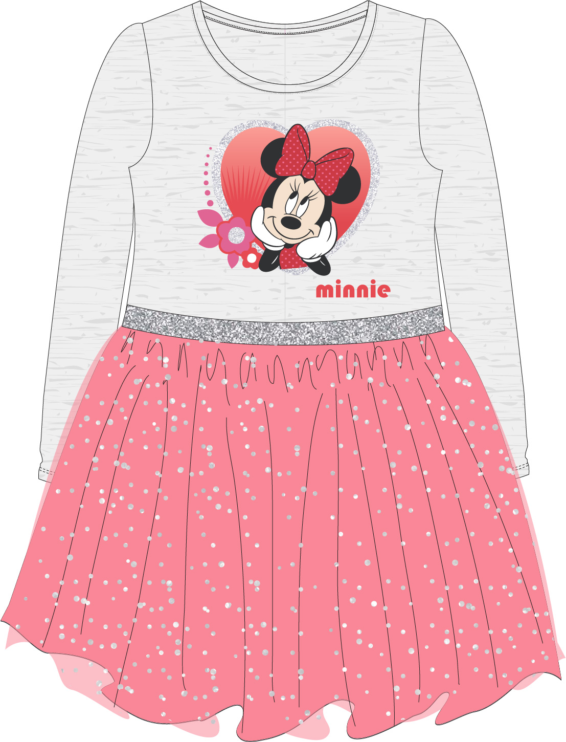 Šaty Minnie s růžovou tylovou sukní