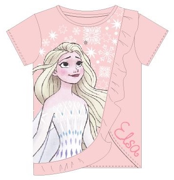 Růžové tričko Frozen Elsa s volánkem - BALENÍ 6 KS