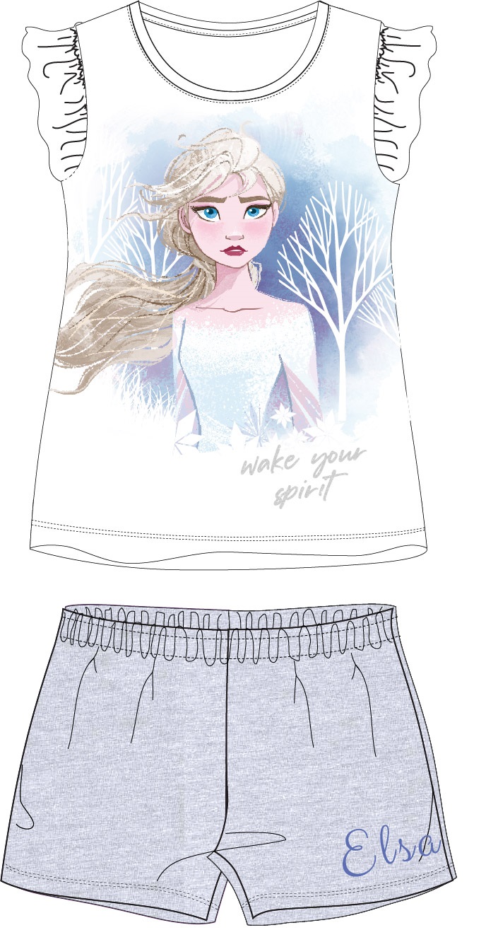 Letní pyžamo Frozen - bílo-šedé