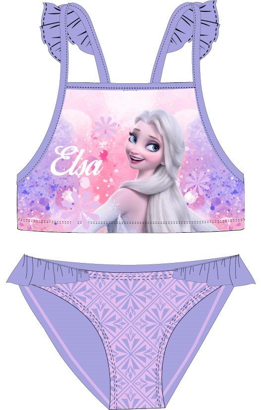 Dvoudílné plavky Frozen, Elsa - fialové