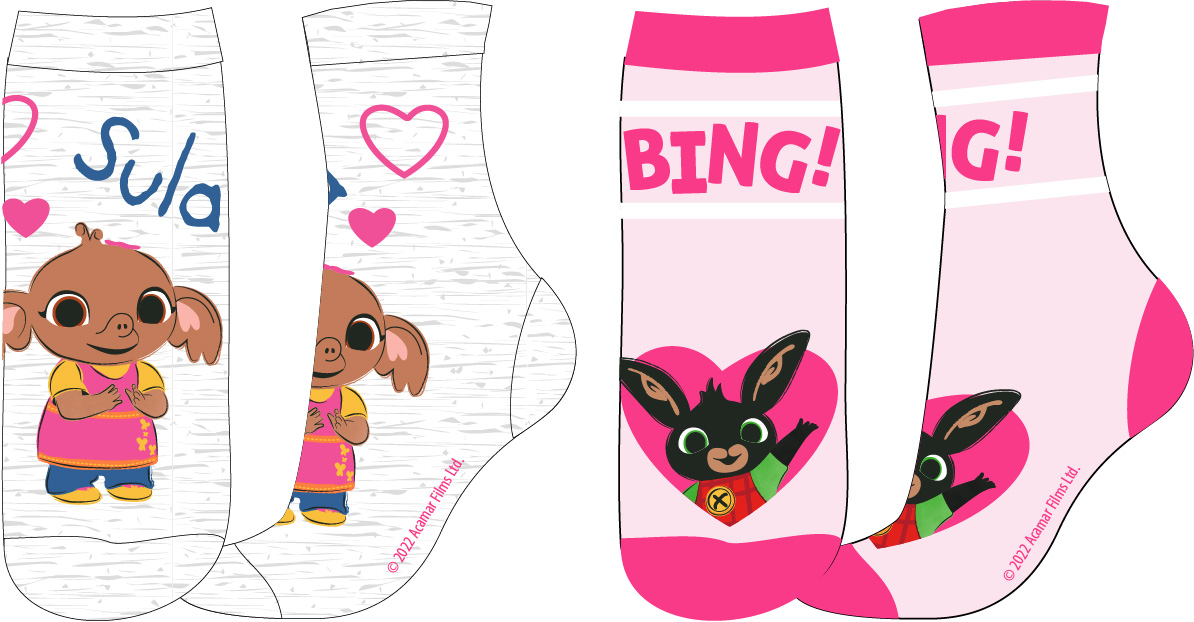 Dívčí ponožky Zajíček Bing - BALENÍ 6 PÁRŮ