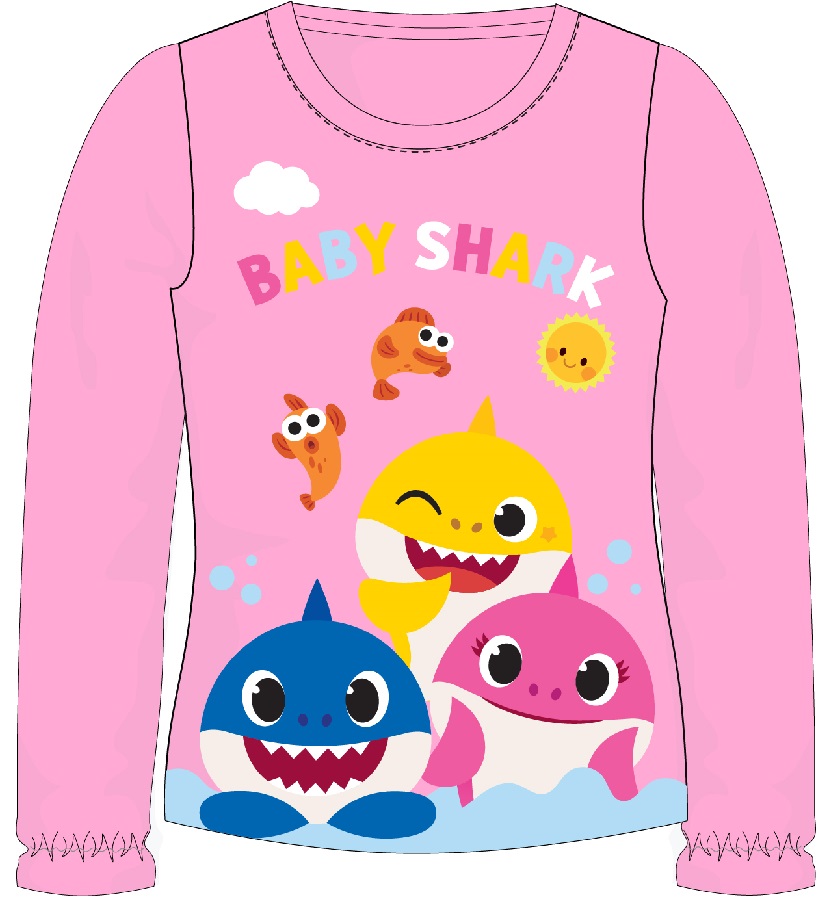 Dívčí tričko Baby Shark - růžové