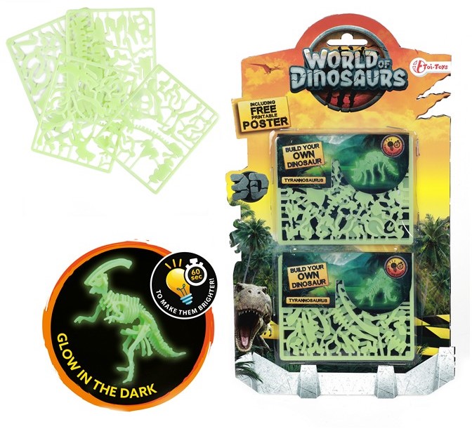 3D svítící puzzle Dinosaurus
