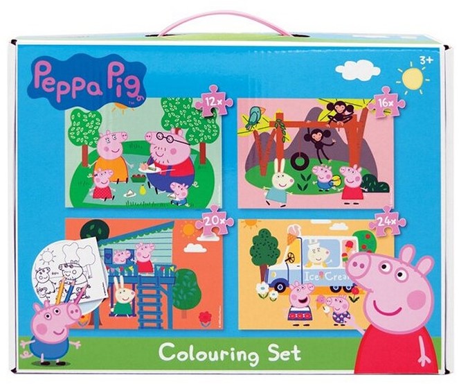 Puzzle Peppa Pig s pastelkami