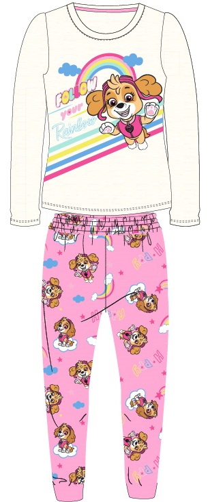 Dívčí pyžamo Tlapková Patrola Rainbow - cream