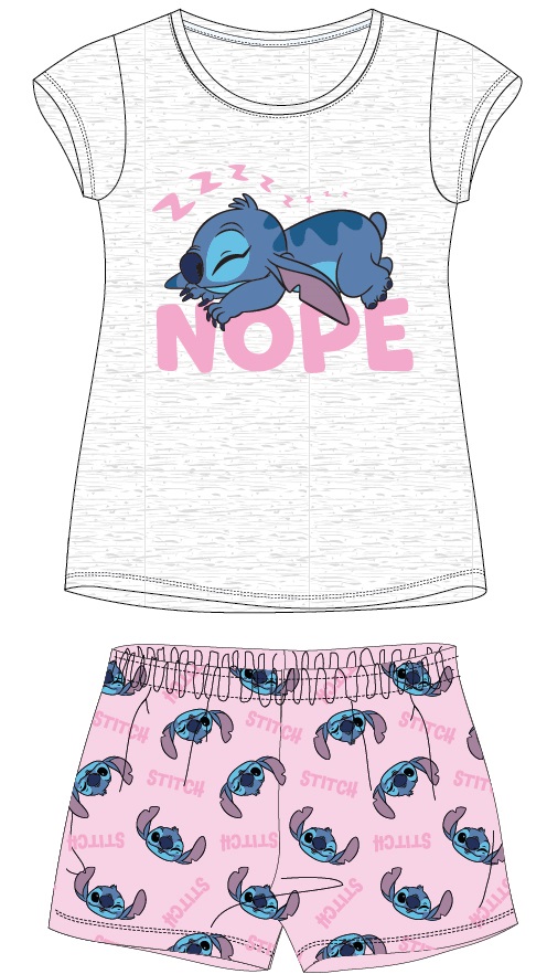 Pyžamo Lilo & Stitch Junior - šedo-růžové