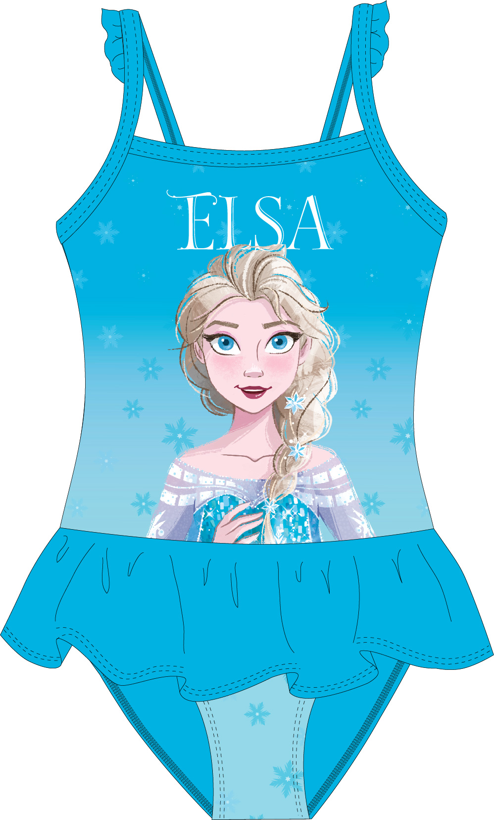 Jednodílné tyrkysové plavky Frozen - Elsa