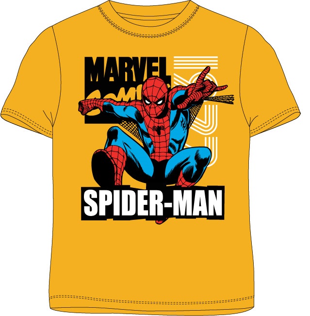 Tričko Spiderman - hořčicově žluté