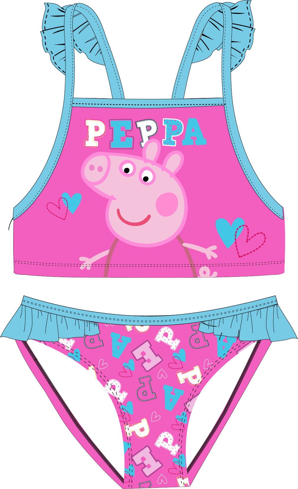 Dvoudílné plavky Peppa Pig