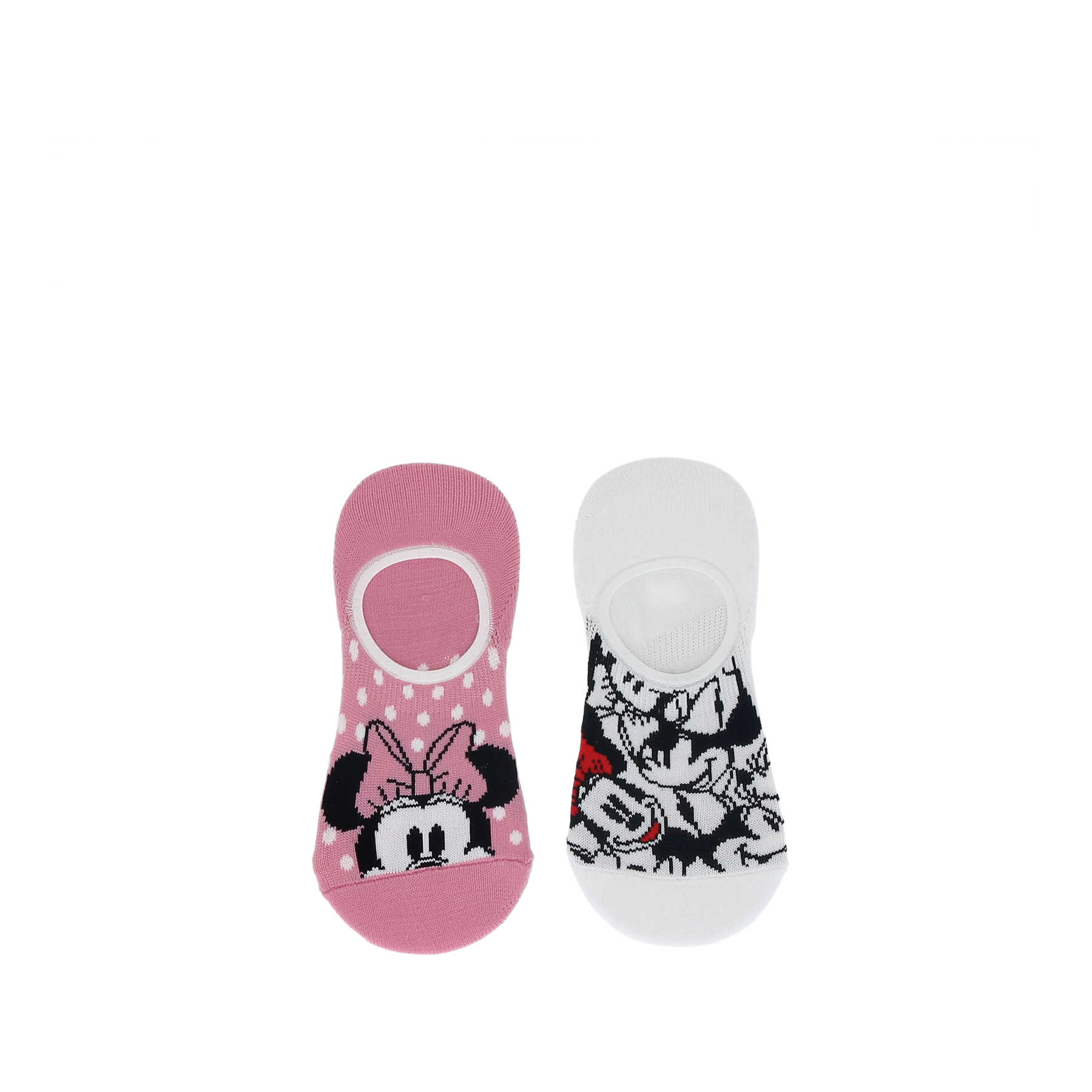 Dívčí ponožky Minnie do tenisek sneakers - 2-pack - růžové a bílé