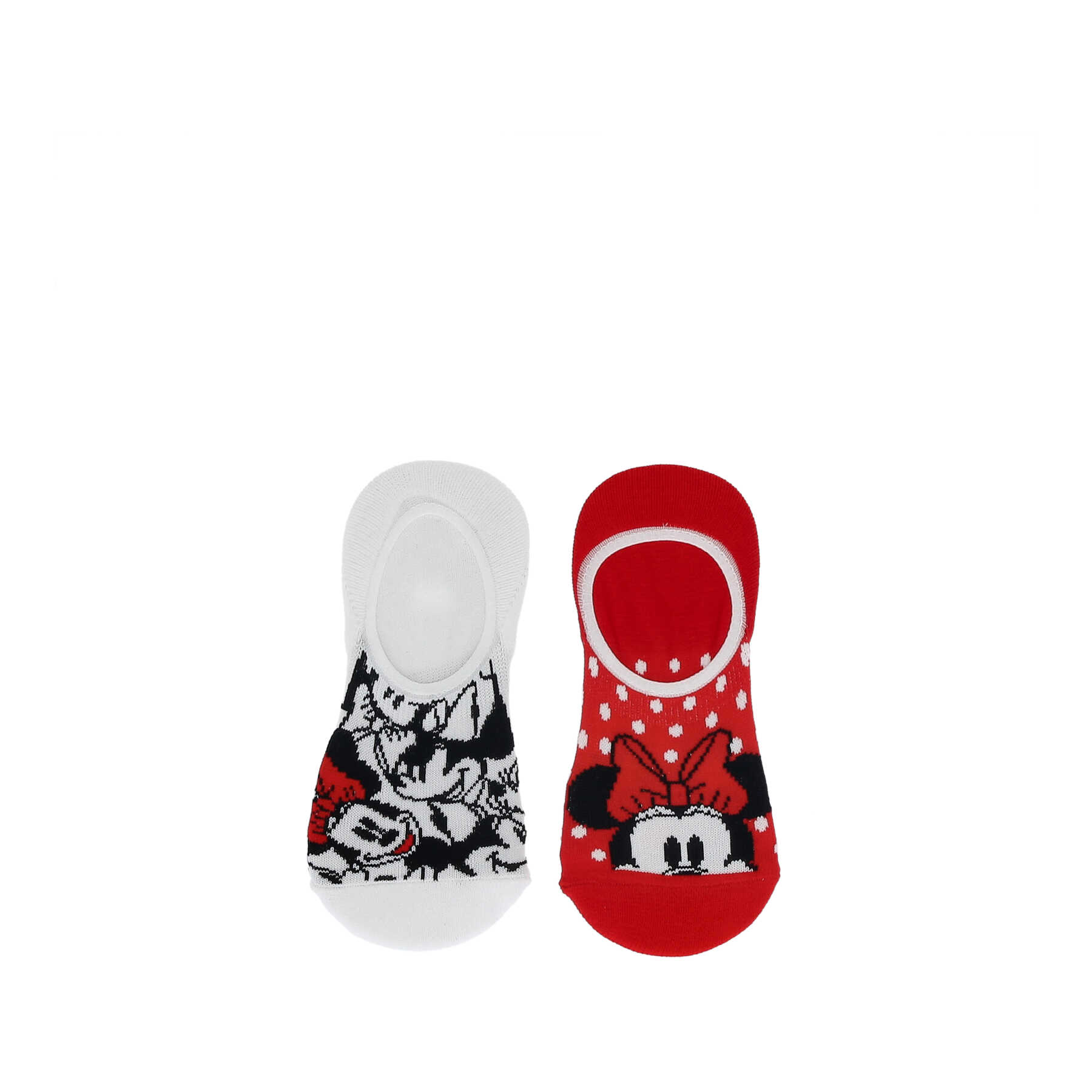 Dívčí ponožky Minnie do tenisek sneakers - 2-pack - bílé a červené