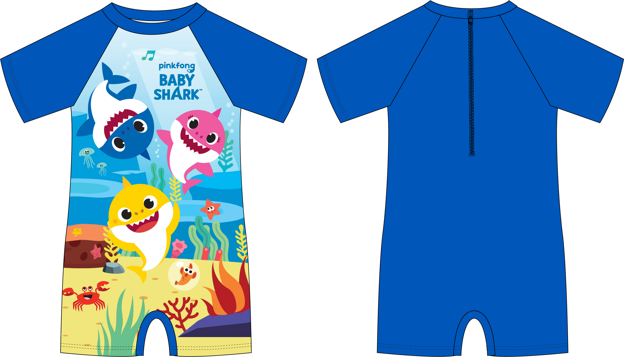 Koupací kombinéza s UV ochranou UPF 50 Baby Shark
