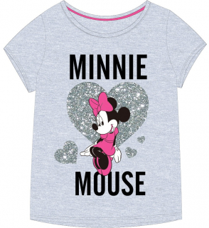 Šedé tričko Minnie Mouse Silver Heart - BALENÍ 6 KS