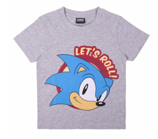 Šedé tričko Sonic Let´s Roll 