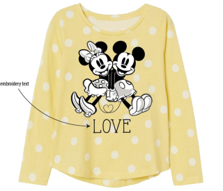Tričko s dlouhým rukávem Minnie & Mickey - BALENÍ 6 KS